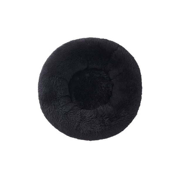 Faux Fur Shaggy round Donut Pet Bed for Dogs & Cats, 100% Polyester Fiber, Machine Washable, Non-Slip Dot Fabric