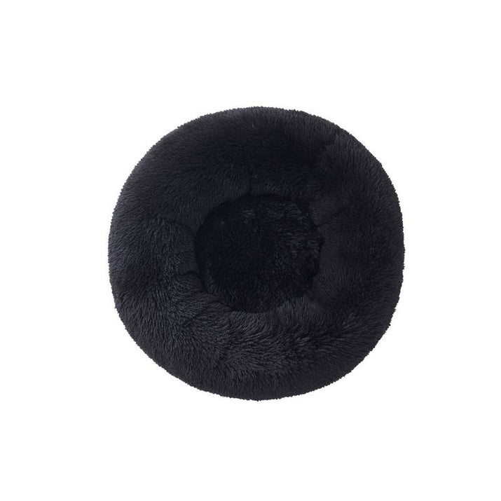 Faux Fur Shaggy round Donut Pet Bed for Dogs & Cats, 100% Polyester Fiber, Machine Washable, Non-Slip Dot Fabric