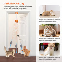 HAPPYCODE Interactive Electric Cat Teaser with Remote - Rechargeable Door Clip, 360° Rotation & Irregular Jumping for Ultimate Playtime Fun!