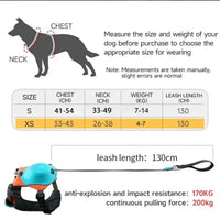 A59T 2-In-1 No Pull Dog Harness with Retractable Leash,Automatic anti Burst Impact Function,Adjustable Breathable Dog Vest,Xs
