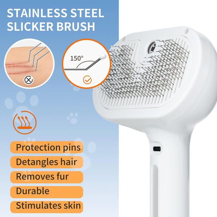 Pet Spray Hair Removal Comb, One Button Hair Removal Comb, Spray Odor Removal, Cat Brush, Dog Beauty Brush