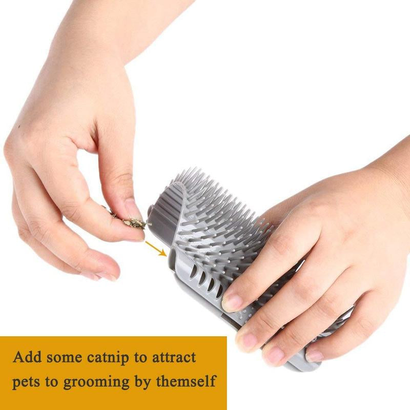 Cat Corner Self Groomer 2-Pack with Catnip, Wall-Mounted Grooming Brush for Dogs and Cats, Gentle Massage, High-Quality Plastic