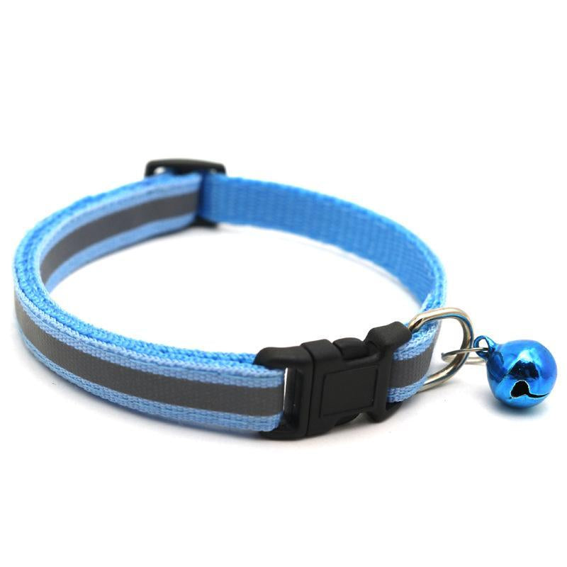 Reflective Cat Collar with Bell Pendant, Durable Ringing Small Pets Collar with Safety Buckle, Adjustable for Small Cats and Dogs