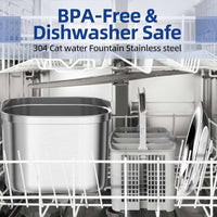 74Oz/2.2L Automatic Pet Water Fountain Dog Water Dispenser, Stainless Steel Cat Water Feeder