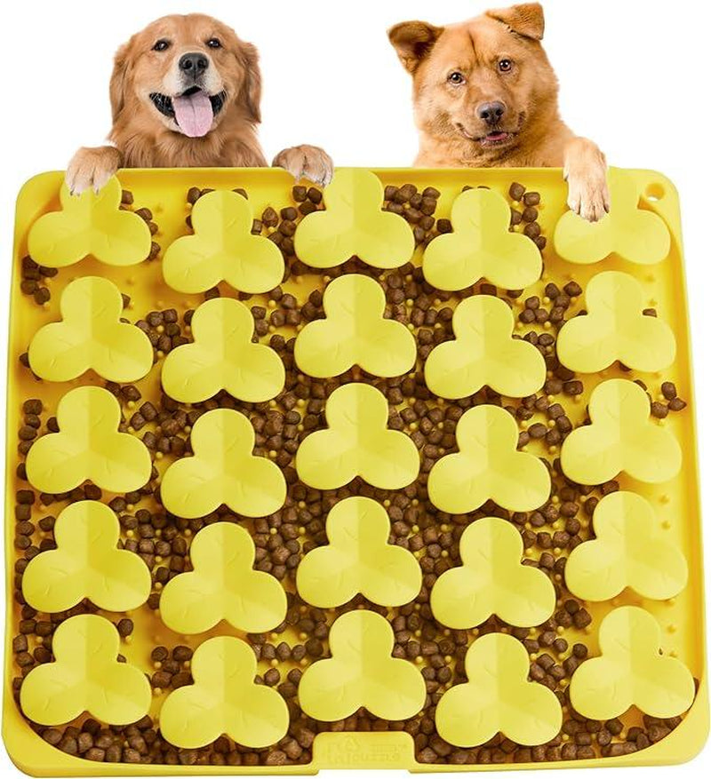 Puzzle Feeder Silicone Lick Mat Snuffle Mat for Dogs, Cats, Slow Feeder with Suction Cups, Dishwasher Safe, Enrichment Feeding Supplies