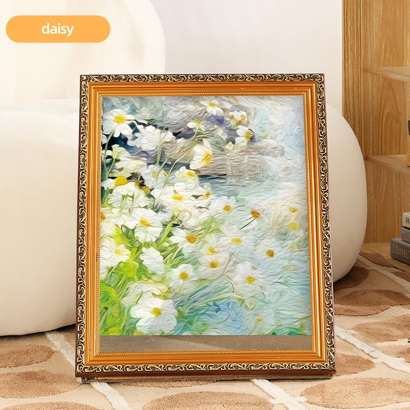 DIY 3D Frame Cat House with Scratching Board, Cat Living in Famous Painting ，Oil Painting Cat Scratcher , Easy-To-Assemble Bed Couch Cave Condo Creative Home Decoration Handicraft