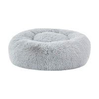 Faux Fur Shaggy round Donut Pet Bed for Dogs & Cats, 100% Polyester Fiber, Machine Washable, Non-Slip Dot Fabric