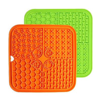 Pet Lick Mat for Dogs & Cats - 2 Pack Slow Feeder Dog Enrichment Toys for Anxiety and Improved Digestion | Washable Dog Lick Mat with Suction Cups and 4 Sections | 7.87"X7.87" | Whisker Paradise