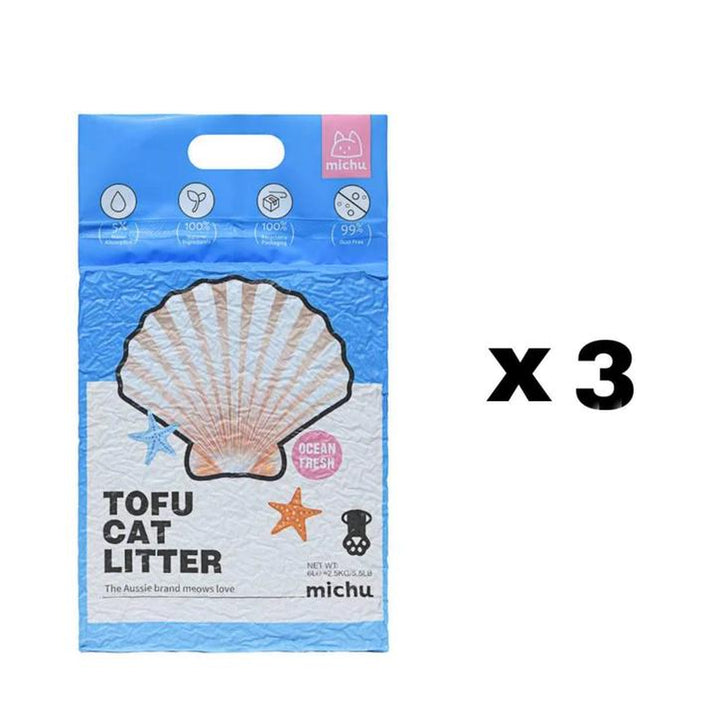 Michu Natural Clumping Tofu Cat Litter 5.5Lb/88Oz Cat Litter