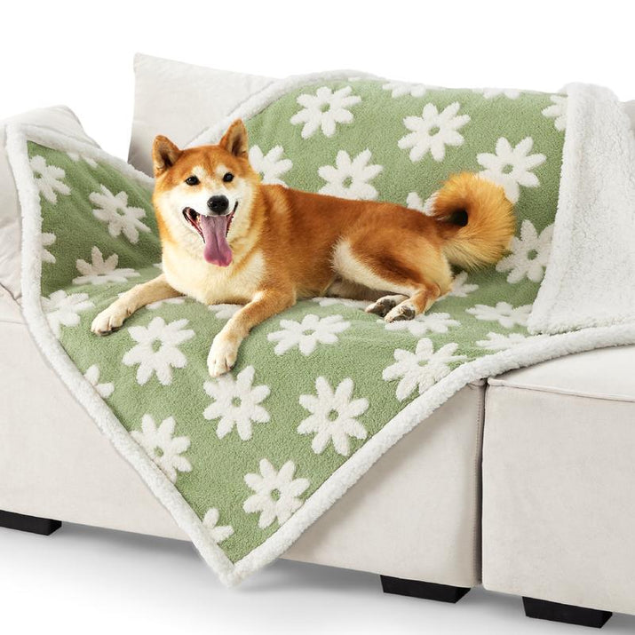 Lesure Waterproof Pet Blanket - Dual-Sided Jacquard Shag & Sherpa Fleece, Machine Washable, Durable & Portable, Ideal for Couch Protection and Shaped Beds Mats