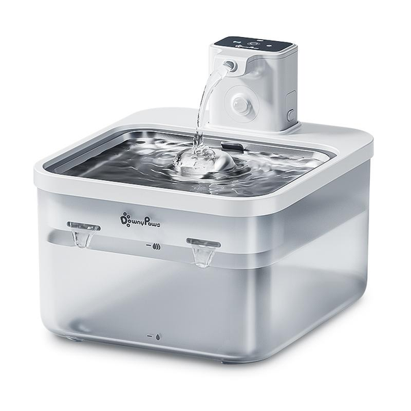 Downypaws Battery Operated Cat Water Fountain, 84Oz/2.5L, Wireless Pet Water Fountain for Cats, Small Dog, Automatic Pet Waterer Fountain, Ultra Quiet Pump, Bpa-Free, Christmas Gift Stainless Steel