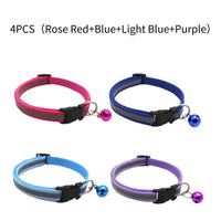 Reflective Cat Collar with Bell Pendant, Durable Ringing Small Pets Collar with Safety Buckle, Adjustable for Small Cats and Dogs