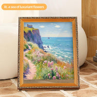 DIY 3D Frame Cat House with Scratching Board, Cat Living in Famous Painting ，Oil Painting Cat Scratcher , Easy-To-Assemble Bed Couch Cave Condo Creative Home Decoration Handicraft