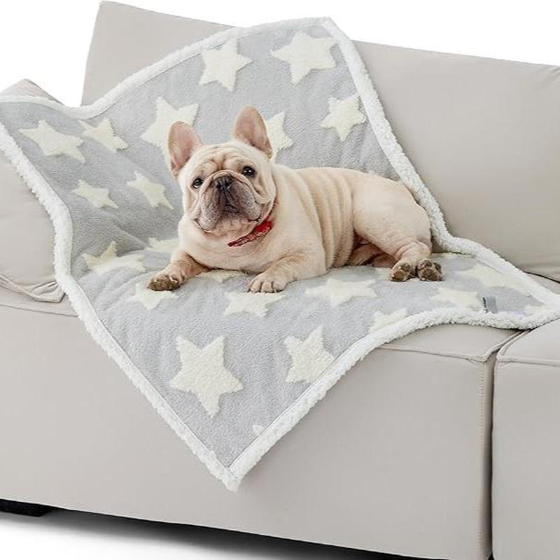 Lesure Waterproof Pet Blanket - Dual-Sided Jacquard Shag & Sherpa Fleece, Machine Washable, Durable & Portable, Ideal for Couch Protection and Shaped Beds Mats
