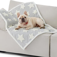 Lesure Waterproof Pet Blanket - Dual-Sided Jacquard Shag & Sherpa Fleece, Machine Washable, Durable & Portable, Ideal for Couch Protection and Shaped Beds Mats