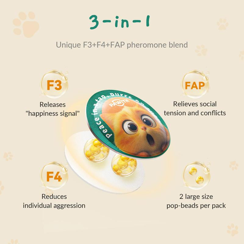 PAWITH Cat Calming Pop Patch (1 Box * 7 Patches) ,Long Lasting up to 48 Hours per Patch,Cat Pheromone to Help Reduce Conflicts and Signs of Tension in Multi-Cat Households.