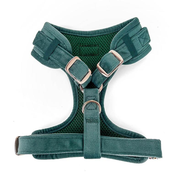 Adjustable Corduroy Dog Harness - Moss