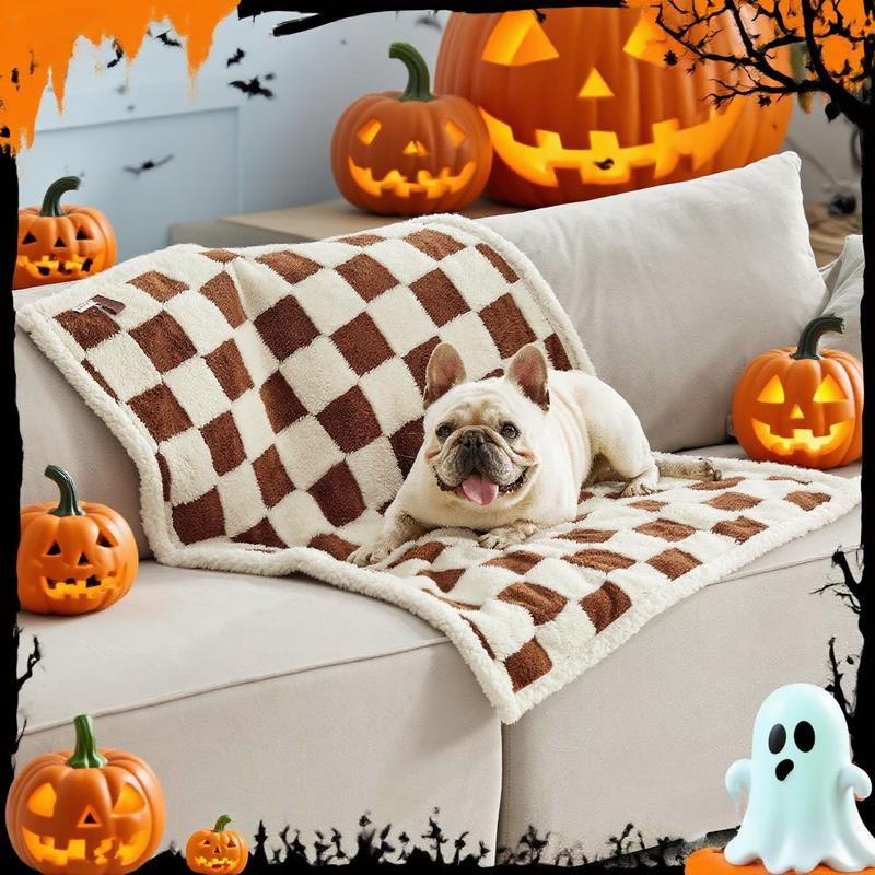 Lesure Waterproof Pet Blanket - Dual-Sided Jacquard Shag & Sherpa Fleece, Machine Washable, Durable & Portable, Ideal for Couch Protection and Shaped Beds Mats