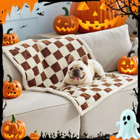 Lesure Waterproof Pet Blanket - Dual-Sided Jacquard Shag & Sherpa Fleece, Machine Washable, Durable & Portable, Ideal for Couch Protection and Shaped Beds Mats