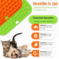 Pet Lick Mat for Dogs & Cats - 2 Pack Slow Feeder Dog Enrichment Toys for Anxiety and Improved Digestion | Washable Dog Lick Mat with Suction Cups and 4 Sections | 7.87"X7.87" | Whisker Paradise