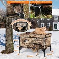 Clawsable Indestructible Heated Cat House for outside Cats, 100% Weatherproof, Safe Escape Door, Insulated Design, Ideal for Winter Use Enclosure