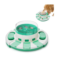 Interactive Dog Puzzle Toy - 2 Levels of Fun, Slow Feeder for IQ Training & Entertainment for All Breeds (Green & White)