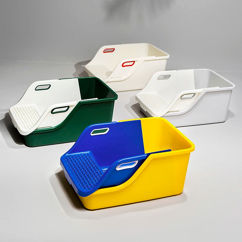 Extra Large Semi-Closed Cat Litter Box - Prevents Splashing and Easy to Clean for Your Feline Friend