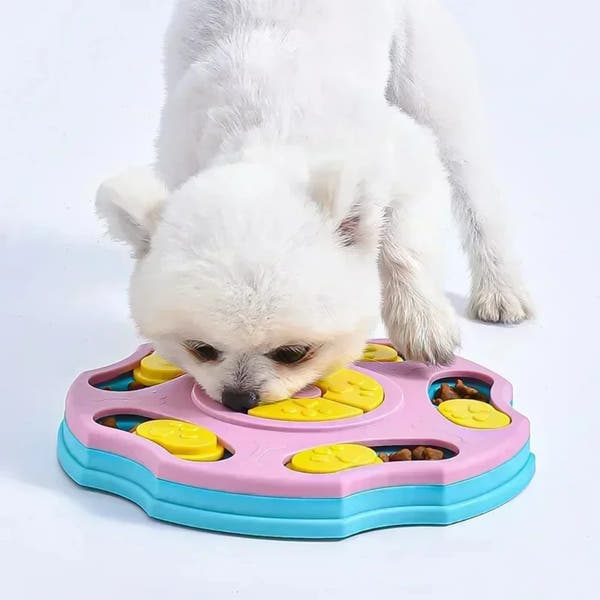 Engaging Dog Puzzle Toys - Slow Feeder Interactive Dispenser for Enhanced Puppy IQ - Nonslip Bowls for Training and Fun
