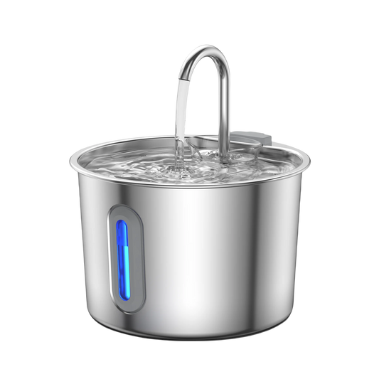 Stainless Steel Cat Water Fountain 2.2L/75Oz Pet Automatic Water Dispenser