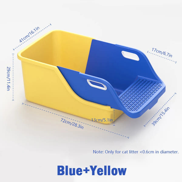 Extra Large Semi-Closed Cat Litter Box - Prevents Splashing and Easy to Clean for Your Feline Friend