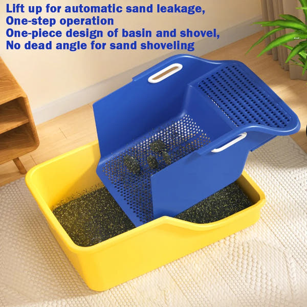Extra Large Semi-Closed Cat Litter Box - Prevents Splashing and Easy to Clean for Your Feline Friend