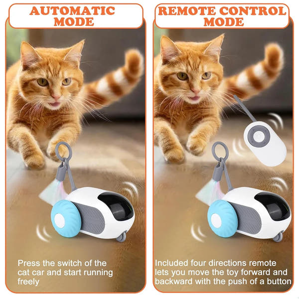 Smart Cat Toy 2 Modes Automatic Moving Remote Controlled