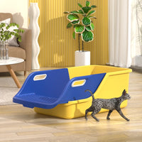 Extra Large Semi-Closed Cat Litter Box - Prevents Splashing and Easy to Clean for Your Feline Friend