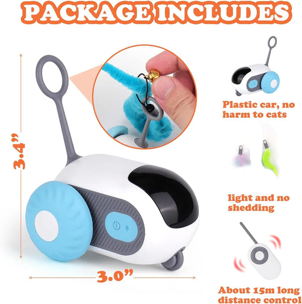 Smart Cat Toy 2 Modes Automatic Moving Remote Controlled