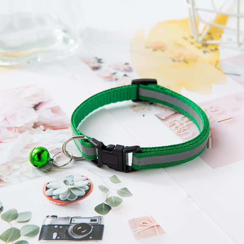 Reflective Cat Collar with Bell Pendant, Durable Ringing Small Pets Collar with Safety Buckle, Adjustable for Small Cats and Dogs
