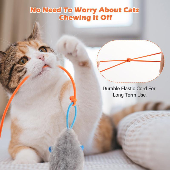 HAPPYCODE Interactive Electric Cat Teaser with Remote - Rechargeable Door Clip, 360° Rotation & Irregular Jumping for Ultimate Playtime Fun!