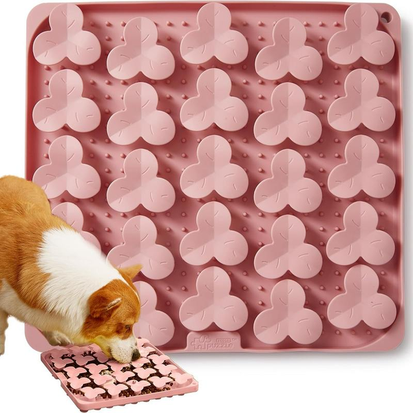 Puzzle Feeder Silicone Lick Mat Snuffle Mat for Dogs, Cats, Slow Feeder with Suction Cups, Dishwasher Safe, Enrichment Feeding Supplies