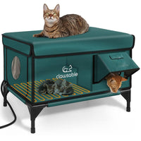 Clawsable Indestructible Heated Cat House for outside Cats, 100% Weatherproof, Safe Escape Door, Insulated Design, Ideal for Winter Use Enclosure