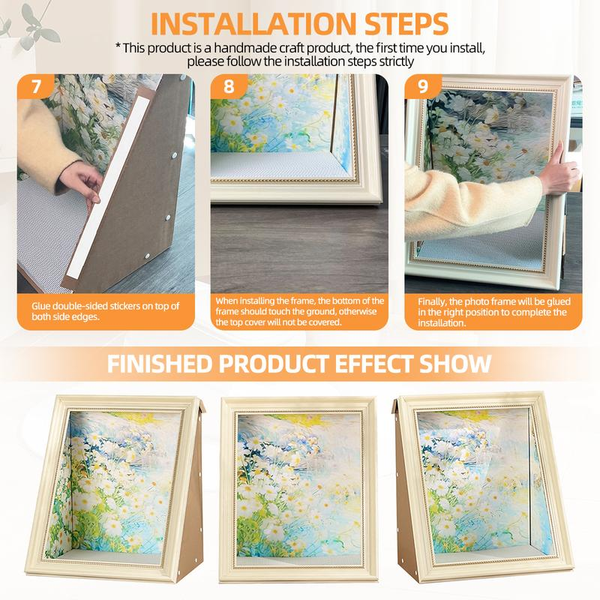 DIY 3D Frame Cat House with Scratching Board, Cat Living in Famous Painting ，Oil Painting Cat Scratcher , Easy-To-Assemble Bed Couch Cave Condo Creative Home Decoration Handicraft