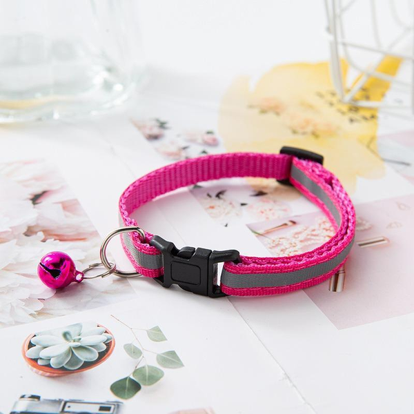 Reflective Cat Collar with Bell Pendant, Durable Ringing Small Pets Collar with Safety Buckle, Adjustable for Small Cats and Dogs