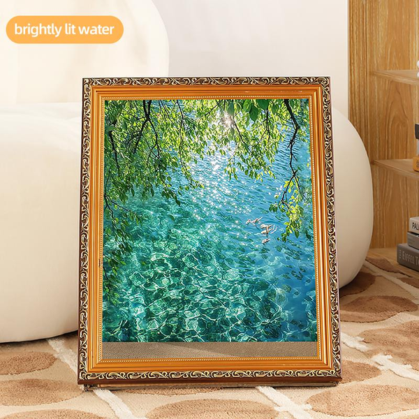 DIY 3D Frame Cat House with Scratching Board, Cat Living in Famous Painting ，Oil Painting Cat Scratcher , Easy-To-Assemble Bed Couch Cave Condo Creative Home Decoration Handicraft