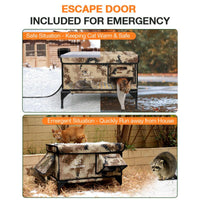 Clawsable Indestructible Heated Cat House for outside Cats, 100% Weatherproof, Safe Escape Door, Insulated Design, Ideal for Winter Use Enclosure