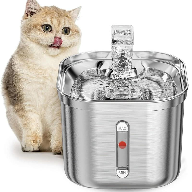 74Oz/2.2L Automatic Pet Water Fountain Dog Water Dispenser, Stainless Steel Cat Water Feeder