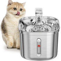 74Oz/2.2L Automatic Pet Water Fountain Dog Water Dispenser, Stainless Steel Cat Water Feeder