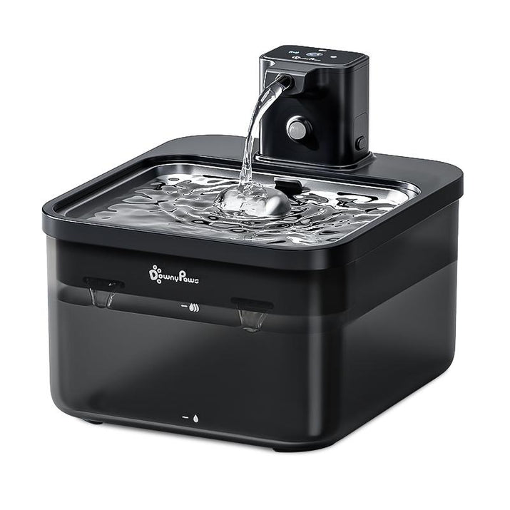 Downypaws Battery Operated Cat Water Fountain, 84Oz/2.5L, Wireless Pet Water Fountain for Cats, Small Dog, Automatic Pet Waterer Fountain, Ultra Quiet Pump, Bpa-Free, Christmas Gift Stainless Steel