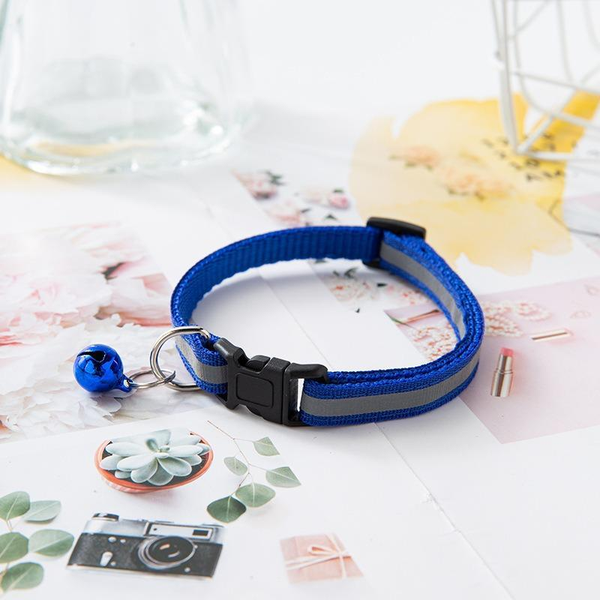 Reflective Cat Collar with Bell Pendant, Durable Ringing Small Pets Collar with Safety Buckle, Adjustable for Small Cats and Dogs
