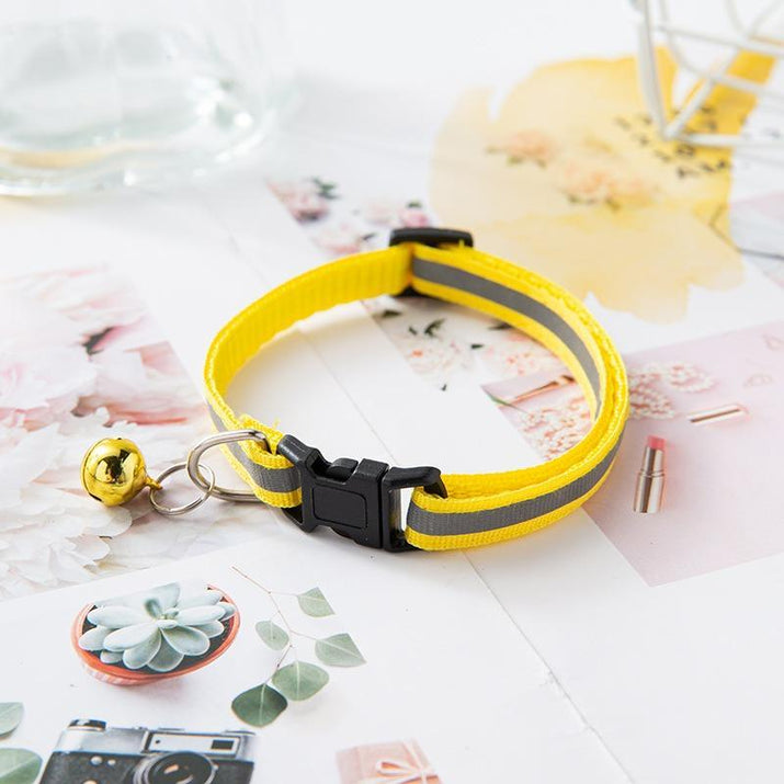 Reflective Cat Collar with Bell Pendant, Durable Ringing Small Pets Collar with Safety Buckle, Adjustable for Small Cats and Dogs